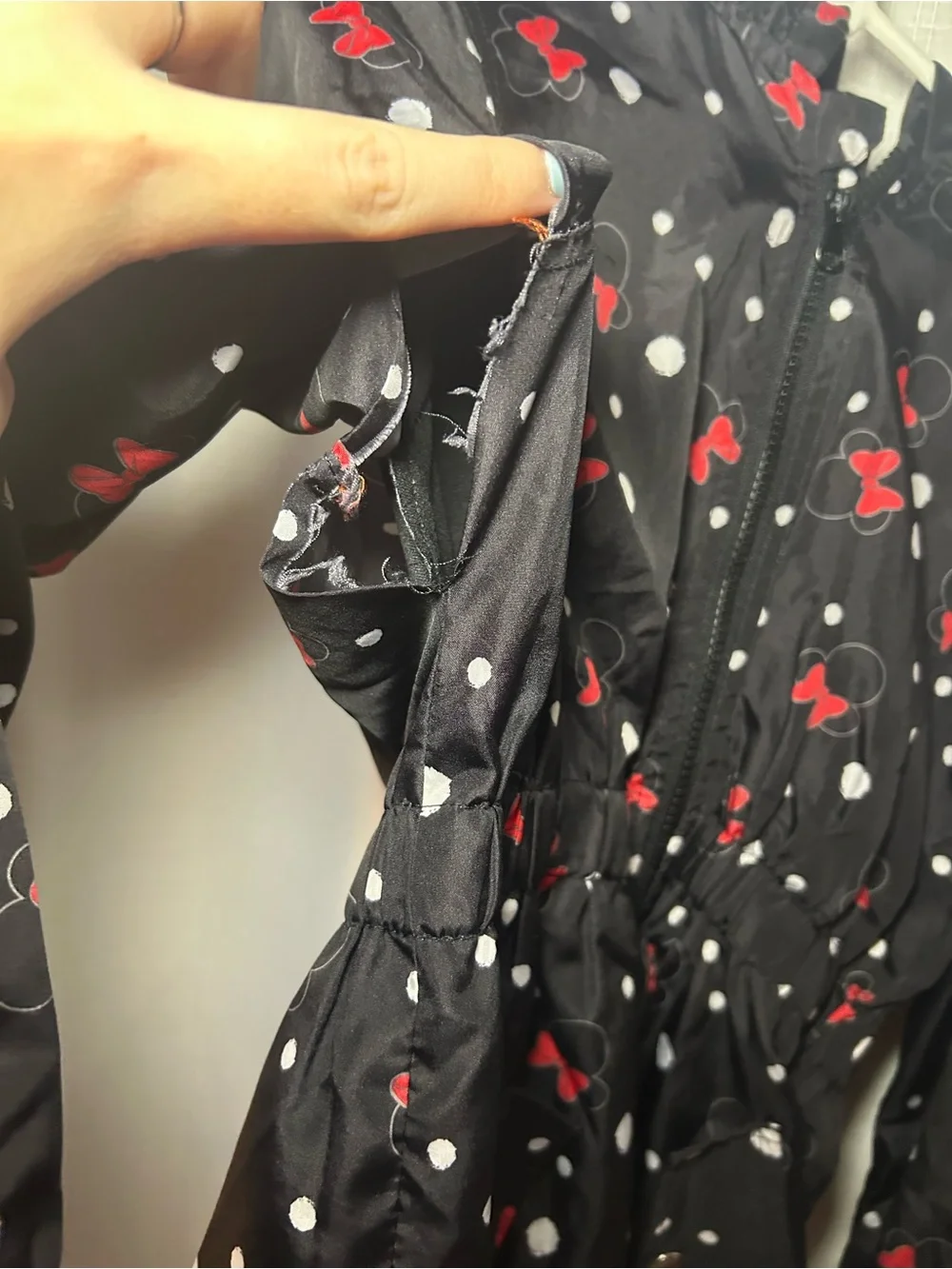 Betsey Johnson Black Hoodie with Pink and Red Bow Accents
